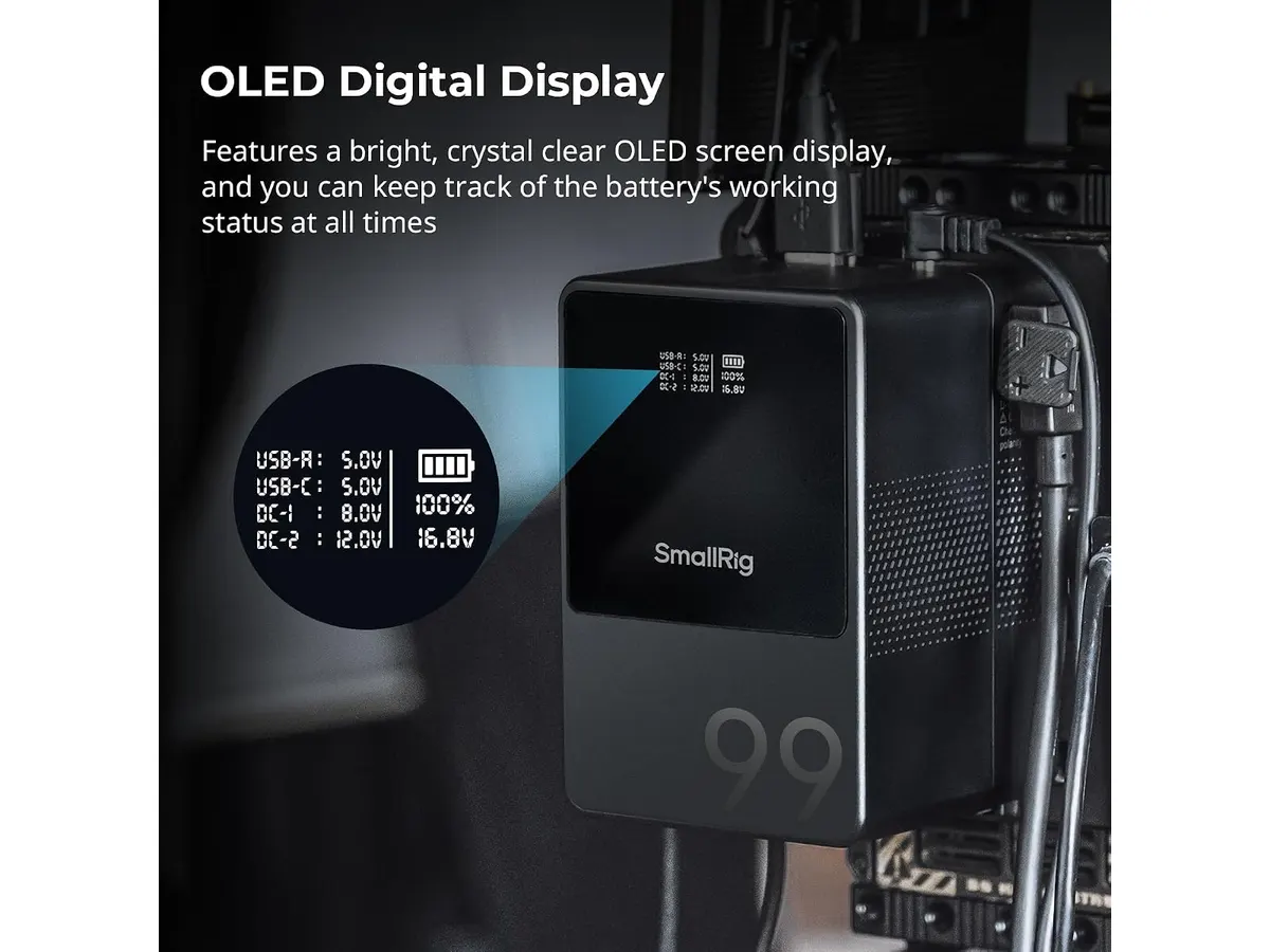 SMALLRIG V-Mount VB99: Batería compacta y potente